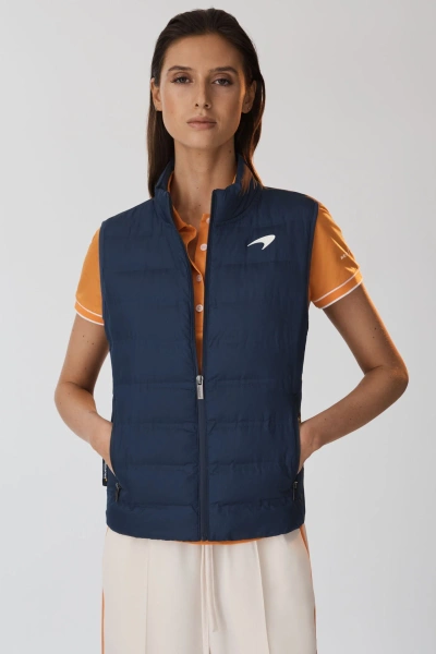 Mclaren F1 Hybrid Quilt And Knit Gilet In Airforce Blue