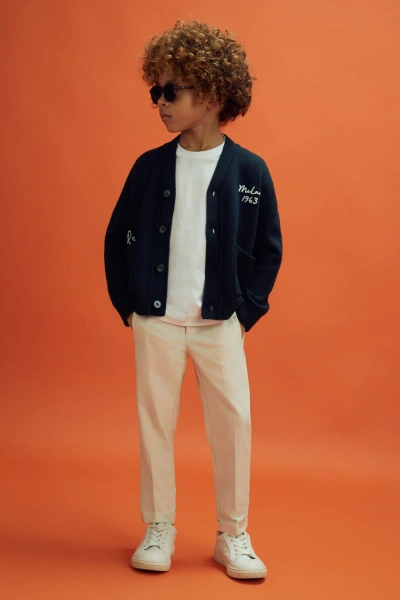 Mclaren F1 Intarsia Cardigan In Navy