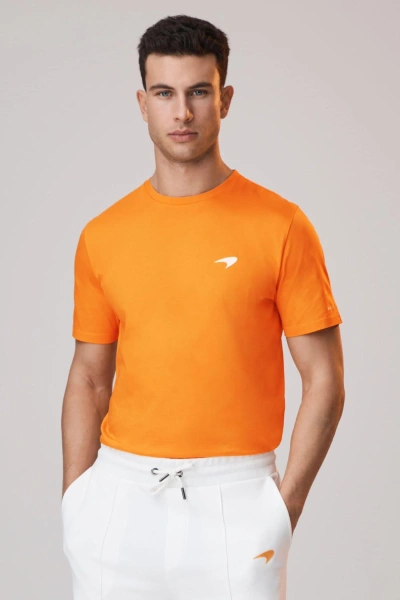 Mclaren F1 Mercerised Cotton Crew Neck T-shirt In Papaya