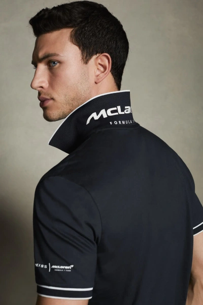 Mclaren F1 Mercerised Cotton Polo Shirt In Navy
