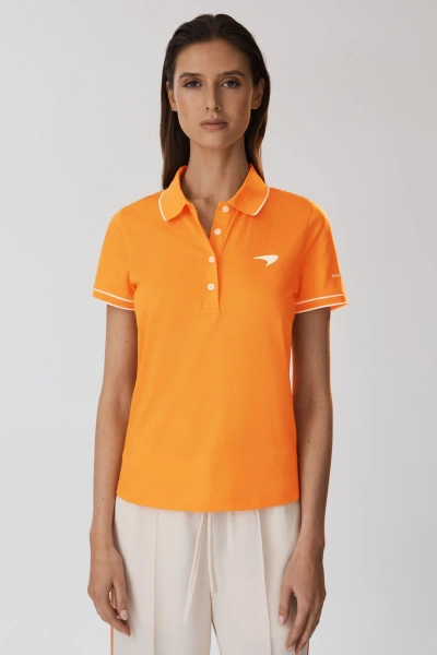 Mclaren F1 Mercerised Cotton Polo Shirt In Papaya