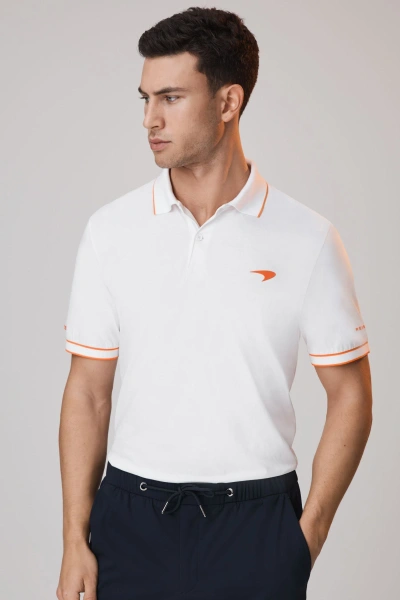 Mclaren F1 Mercerised Cotton Polo Shirt In White