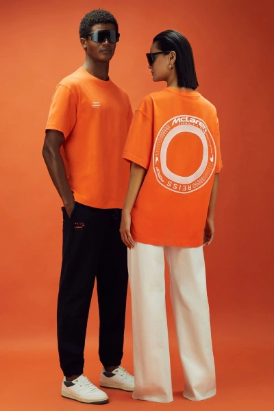 Mclaren F1 Oversized Cotton Crew Neck T-shirt In Papaya