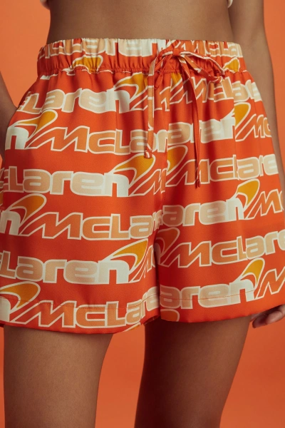 Mclaren F1 Printed Cuban Collar Shirt In Papaya Multi