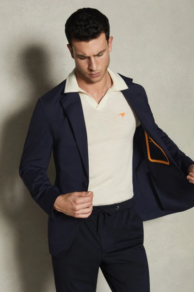 Mclaren F1 Technical Single Breasted Blazer In Navy