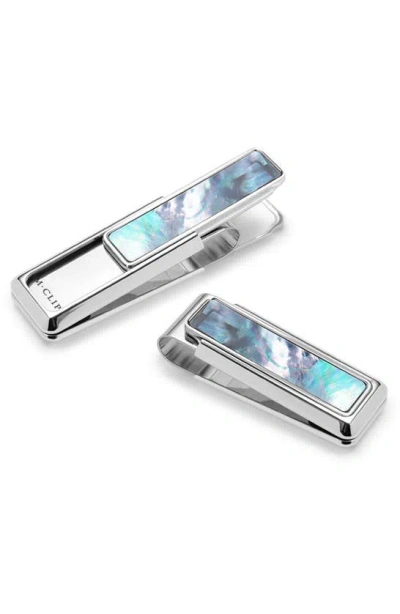 M-clipr Mother-of-pearl Inlay Money Clip In Gray