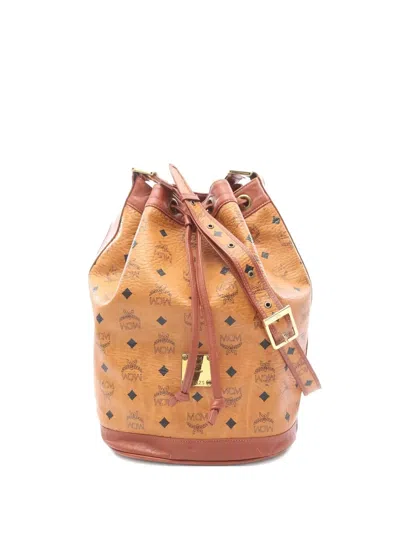 Pre-owned Mcm 00s Monogram Bucket Bag In Brown