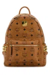 Mcm Printed Canvas Mini Stark Backpack In Brown