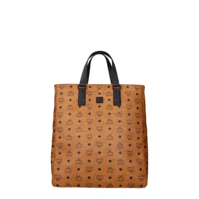 Mcm Handbags For Men Brown/black Leather In Orange
