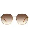 Mcm 165slb Square-frame Visetos-print Sunglasses In Gold