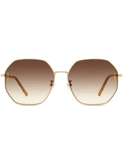 Mcm 165slb Square-frame Visetos-print Sunglasses In Gold