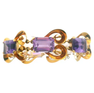 Pre-owned Mcm 18k Rose Gold Amethyst  Bracelet In Red