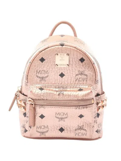 Pre-owned Mcm 2000s Logo-print Backpack In Pink