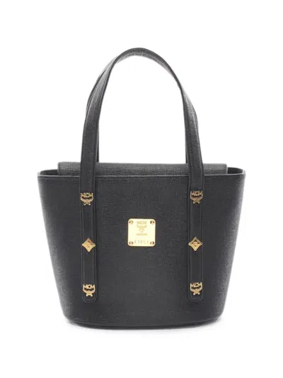 Pre-owned Mcm 2000s Logo-stud Tote Bag In Black