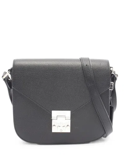 Pre-owned Mcm 2000s Patricia Leather Shoulder Bag In Black