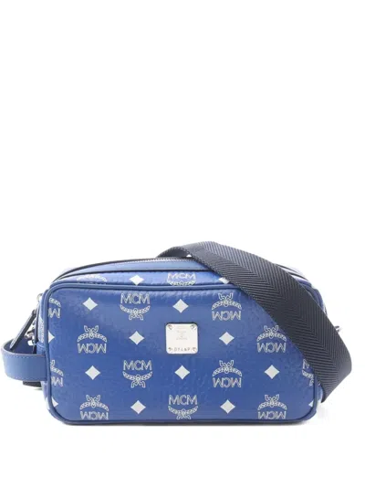 Pre-owned Mcm 2000s Visetos Cross Body Bag In Blue