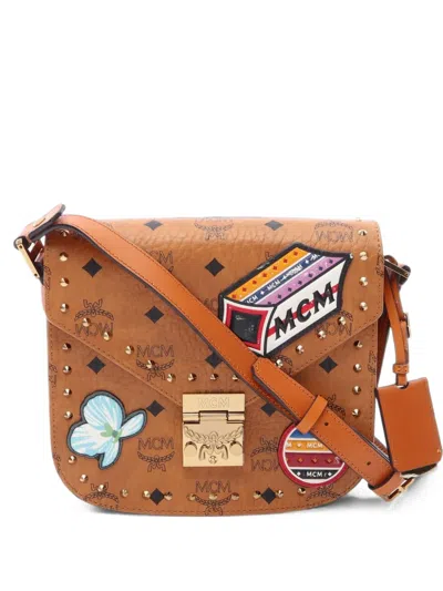 Pre-owned Mcm 2010s Patricia Visetos Shoulder Bag In Brown