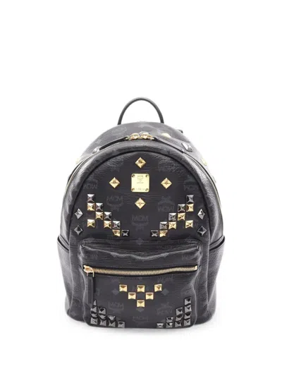 Pre-owned Mcm 2010s Stark Visetos Backpack In Black