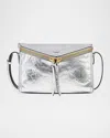 Mcm 3d Diamant Metallic Leather Shoulder Bag In Silver