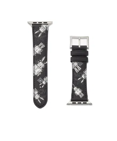 Mcm 42-49mm Apple Watch Band In Rabot Rabot Visetos In Black