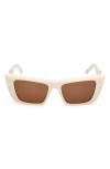 Mcm Roviex Cat Eye Ladies Sunglasses Mw0021 25j 52 In White