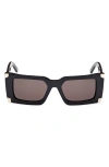 Mcm 52mm Rectangular Sunglasses In Shiny Black/smoke