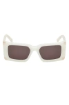 Mcm 52mm Rectangular Sunglasses In White/smoke