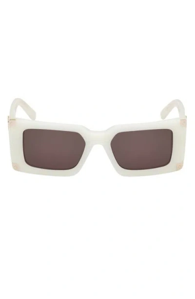 Mcm 52mm Rectangular Sunglasses In White/smoke