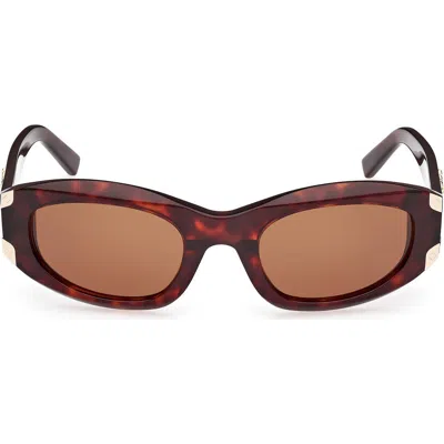 Mcm 53mm Oval Sunglasses In Dark Havana/roviex