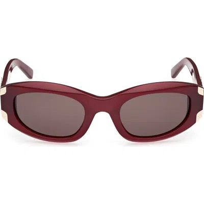 Mcm 53mm Oval Sunglasses In Shiny Bordeaux/smoke