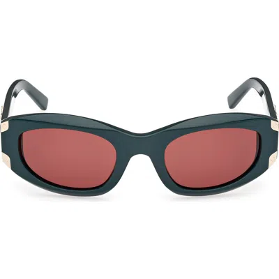 Mcm 53mm Oval Sunglasses In Solid Green