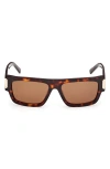 Mcm 54mm Polarized Rectangular Sunglasses In Dark Havana/roviex