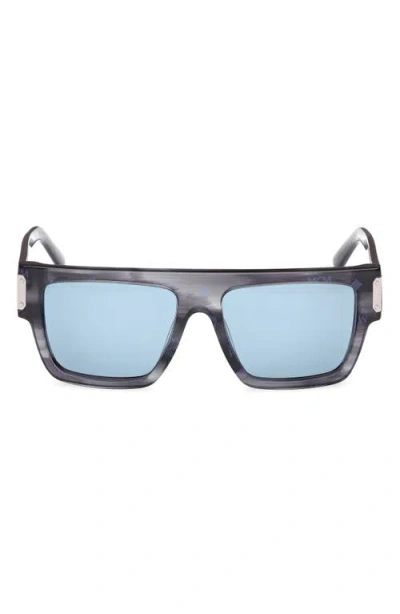 Mcm 54mm Rectangular Sunglasses In Grey/other/blue
