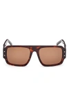 Mcm 55mm Polarized Navigator Sunglasses In Dark Havana/brown