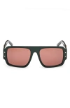 Mcm 55mm Polarized Navigator Sunglasses In Shiny Dark Green/roviex