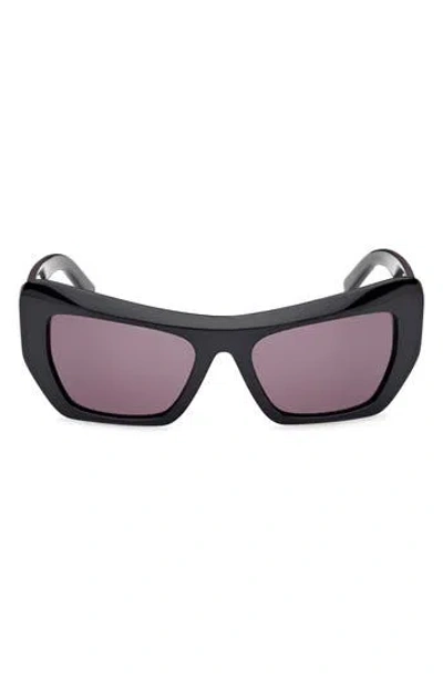 Mcm 59mm Butterfly Sunglasses In Shiny Black Smoke
