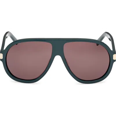 Mcm 59mm Pilot Sunglasses In Shiny Dark Green/brown