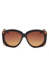 Mcm 61mm Gradient Round Sunglasses In Black/other/gradient Brown