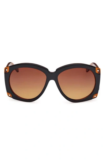Mcm 61mm Gradient Round Sunglasses In Black/other/gradient Brown