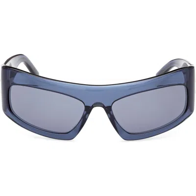 Mcm 64mm Rectangle Wrap Sunglasses In Blue
