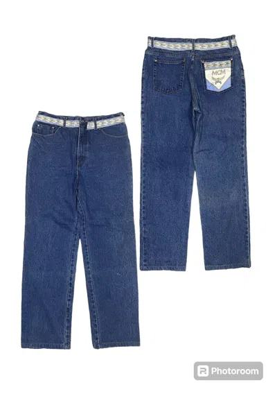 Pre-owned Mcm 90's  Denim Baggy Jeans Design In Blue