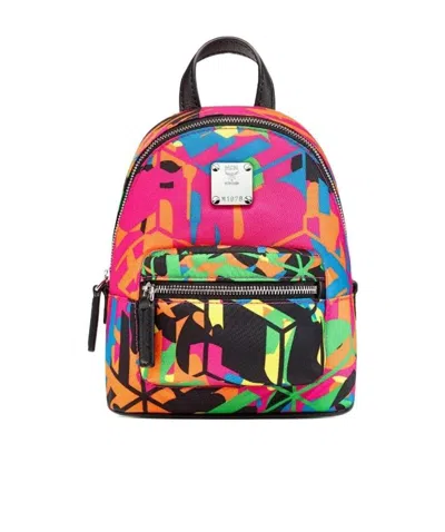 Mcm Abstract Pattern Printed Shoulder Bag In Multicolor