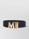 Mcm Adjustable Length Gold-tone Buckle Belts In Black
