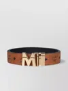 Mcm Adjustable Signature Print Reversible Gold-tone Hardware Belts