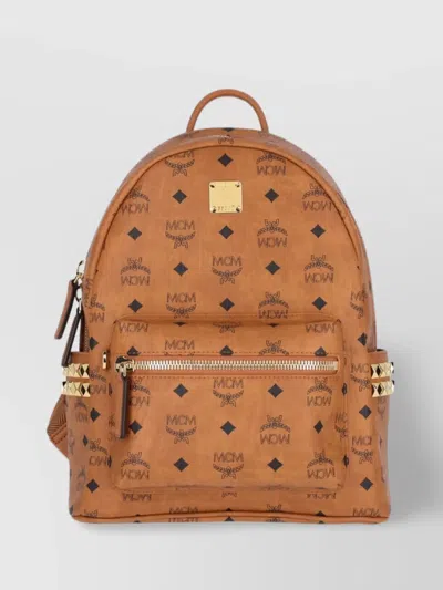 Mcm Adjustable Strap Backpack Gold Hardware