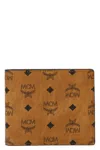 Mcm Printed Half-fold Wallet In Brown