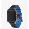 Mcm Apple Watch Band In Embossed Leather In Blue