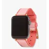 Mcm Apple Watch Band In Embossed Leather In Pink