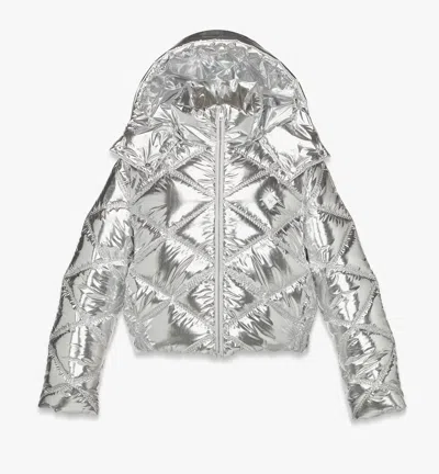 Mcm Après-ski Quilted Puffer Jacket In Metallic Polyester In Silver