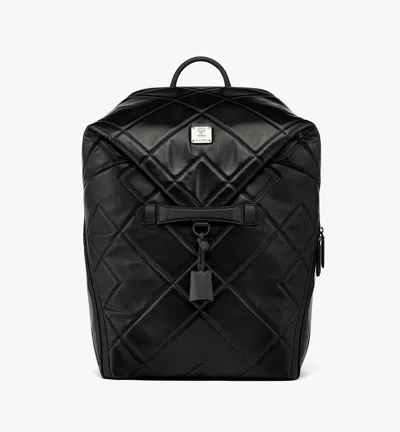Mcm Aren Backpack In Diamond Quilted Leather In Black